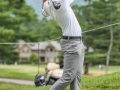 May 5, 2018: J.T. Poston watches his drive on the 8th hole during the opening round of A Military Tribute at The Greenbrier in White Sulphur Springs, WV. Jonathan Huff/CSM
