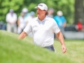 May 5, 2018: Phil Mickelson checks the hole location from the bunker on the 8th hole during the opening round of A Military Tribute at The Greenbrier in White Sulphur Springs, WV. Jonathan Huff/CSM
