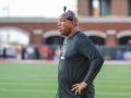 September 21, 2019: Hampton Pirates' head coach Robert Prunty talks to his team between plays during NCAA football action between the Hampton Pirates and the Liberty Flames at Williams Stadium in Lynchburg, VA. Jonathan Huff/CSM