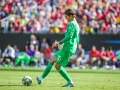 July 22, 2018: Borussia Dortmund goalkeeper Dominik Reimann (35) clears a ball out of the penalty box during International Champions Cup action between the Liverpool FC vs Borussia Dortmund in Charlotte, NC. Jonathan Huff/CSM