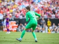 July 22, 2018: Borussia Dortmund goalkeeper Dominik Reimann (35) clears a ball out of the penalty box during International Champions Cup action between the Liverpool FC vs Borussia Dortmund in Charlotte, NC. Jonathan Huff/CSM