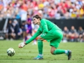 July 22, 2018: Borussia Dortmund goalkeeper Dominik Reimann (35) clears a ball out of the penalty box during International Champions Cup action between the Liverpool FC vs Borussia Dortmund in Charlotte, NC. Jonathan Huff/CSM