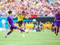 July 22, 2018: Borussia Dortmund midfielder Nuri Sahin (8) passes the ball into the penalty area during International Champions Cup action between the Liverpool FC vs Borussia Dortmund in Charlotte, NC. Jonathan Huff/CSM