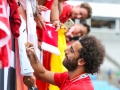 July 22, 2018: Liverpool midfielder Mohamed Salah (11) signs for fans after International Champions Cup action between the Liverpool FC vs Borussia Dortmund in Charlotte, NC. Jonathan Huff/CSM