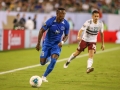 June 23, 2019: Martinique defender Samuel Camille (18) tries to clear the ball during the CONCACAF Gold Cup soccer match between Martinique  and Mexico held at Bank of America Stadium in Charlotte, NC. Jonathan Huff/CSM