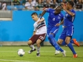 June 23, 2019: Mexico defender Fernando Navarro (19) gets past Martinique defenders to score the third goal of the CONCACAF Gold Cup soccer match between Martinique  and Mexico held at Bank of America Stadium in Charlotte, NC. Jonathan Huff/CSM