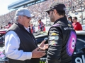 March 24, 2019: Monster Energy NASCAR Cup Series driver Jimmie Johnson (48) and team owner Rick Hendrick talk before the STP 500 in Ridgeway, VA. Jonathan Huff/CSM