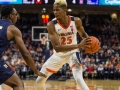 December  29, 2019: Virginia Cavaliers forward Mamadi Diakite (25) looks for an opening in the Navy defense during NCAA basketball action between the Navy Midshipmen and the Virginia Cavaliers at John Paul Jones Arena Charlottesville, VA. Jonathan Huff/CSM