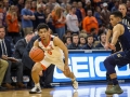 December  29, 2019: Virginia Cavaliers guard Kihei Clark (0) looks for an opening in the Navy defense during NCAA basketball action between the Navy Midshipmen and the Virginia Cavaliers at John Paul Jones Arena Charlottesville, VA. Jonathan Huff/CSM