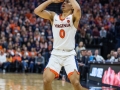 December  29, 2019: Virginia Cavaliers guard Kihei Clark (0) shoots for three during NCAA basketball action between the Navy Midshipmen and the Virginia Cavaliers at John Paul Jones Arena Charlottesville, VA. Jonathan Huff/CSM