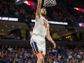 December  29, 2019: Virginia Cavaliers forward Jay Huff (30) goes up for a dunk to close out NCAA basketball action between the Navy Midshipmen and the Virginia Cavaliers at John Paul Jones Arena Charlottesville, VA. Jonathan Huff/CSM