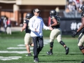 November 2, 2019: Wake Forest Demon Deacons head coach Dave Clawson celebrates a point after with his team during NCAA football action between the NC State Wolfpack and the Wake Forest Demon Deacons at BB&T Field in Winston-Salem, NC. Jonathan Huff/CSM