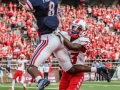September 28, 2019: Liberty Flames cornerback Jimmy Faulks (8) intercepts a New Mexico pass in the end zone during NCAA football action between the New Mexico Lobos and the Liberty Flames at Williams Stadium in Lynchburg, VA. Jonathan Huff/CSM