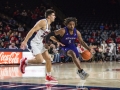 January 9, 2020: North Alabama Lions Forward Mervin James (5) drives into the lane during NCAA basketball action between the North Alabama Lions and the Liberty Flames at Vines Center Lynchburg, VA. Jonathan Huff/CSM