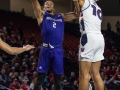 January 9, 2020: North Alabama Lions Guard Christian Agnew (2) has his shot blocked by Liberty Flames guard Elijah Cuffee (10) during NCAA basketball action between the North Alabama Lions and the Liberty Flames at Vines Center Lynchburg, VA. Jonathan Huff/CSM