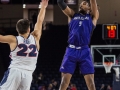 January 9, 2020: North Alabama Lions Forward Mervin James (5) shoots over Liberty Flames forward Kyle Rode (22) during NCAA basketball action between the North Alabama Lions and the Liberty Flames at Vines Center Lynchburg, VA. Jonathan Huff/CSM