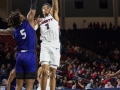 January 9, 2020: Liberty Flames guard Caleb Homesley (1) shoots over North Alabama Lions Forward Mervin James (5) during NCAA basketball action between the North Alabama Lions and the Liberty Flames at Vines Center Lynchburg, VA. Jonathan Huff/CSM
