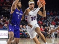 January 9, 2020: Liberty Flames guard Elijah Cuffee (10) drives into the lane during NCAA basketball action between the North Alabama Lions and the Liberty Flames at Vines Center Lynchburg, VA. Jonathan Huff/CSM