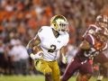 October 6, 2018: Notre Dame Fighting Irish running back Dexter Williams (2) tries to break out of the Notre Dame backfield during NCAA football action between the Notre Dame Fighting Irish and the Virginia Tech Hokies at Lane Stadium in Blacksburg, VA. Jonathan Huff/CSM