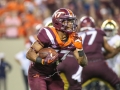 October 6, 2018: Virginia Tech Hokies running back Deshawn McClease (33) tries to breakout of the Virginia Tech backfield during NCAA football action between the Notre Dame Fighting Irish and the Virginia Tech Hokies at Lane Stadium in Blacksburg, VA. Jonathan Huff/CSM