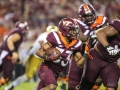 October 6, 2018: Virginia Tech Hokies running back Deshawn McClease (33) tries to breakout of the Virginia Tech backfield during NCAA football action between the Notre Dame Fighting Irish and the Virginia Tech Hokies at Lane Stadium in Blacksburg, VA. Jonathan Huff/CSM