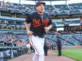 June 15, 2018: Baltimore Orioles third baseman Danny Valencia (2) runs out to warm up before the start of MLB action between the Miami Marlins and the Baltimore Orioles at Camden Yards in Baltimore, MD. Jonathan Huff/CSM