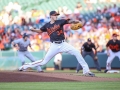June 15, 2018: Baltimore Orioles starting pitcher Kevin Gausman (34) delivers a pitch during MLB action between the Miami Marlins and the Baltimore Orioles at Camden Yards in Baltimore, MD. Jonathan Huff/CSM