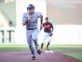 June 15, 2018: Miami Marlins left fielder Derek Dietrich (32) runs to beat the throw at third base during MLB action between the Miami Marlins and the Baltimore Orioles at Camden Yards in Baltimore, MD. Jonathan Huff/CSM
