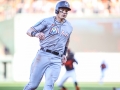 June 15, 2018: Miami Marlins left fielder Derek Dietrich (32) runs to beat the throw at third base during MLB action between the Miami Marlins and the Baltimore Orioles at Camden Yards in Baltimore, MD. Jonathan Huff/CSM