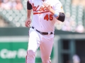 June 17, 2018: Baltimore Orioles designated hitter Mark Trumbo (45) watches a ball in left field, as he makes his way to third base during MLB action between the Miami Marlins and the Baltimore Orioles at Camden Yards in Baltimore, MD. Orioles defeat the Marlins 10 - 4. Jonathan Huff/CSM
