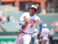 June 17, 2018: Baltimore Orioles second baseman Jonathan Schoop (6) runs to advance to third base during MLB action between the Miami Marlins and the Baltimore Orioles at Camden Yards in Baltimore, MD. Orioles defeat the Marlins 10 - 4. Jonathan Huff/CSM