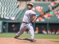 June 17, 2018: Miami Marlins relief pitcher Merandy Gonzalez (77) delivers a pitch in the fourth inning during MLB action between the Miami Marlins and the Baltimore Orioles at Camden Yards in Baltimore, MD. Orioles defeat the Marlins 10 - 4. Jonathan Huff/CSM