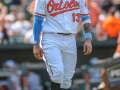 June 17, 2018: Baltimore Orioles shortstop Manny Machado (13) upset after striking out in the seventh inning during MLB action between the Miami Marlins and the Baltimore Orioles at Camden Yards in Baltimore, MD. Orioles defeat the Marlins 10 - 4.  Jonathan Huff/CSM