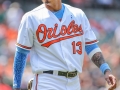 June 17, 2018: Baltimore Orioles shortstop Manny Machado (13) upset after striking out in the seventh inning during MLB action between the Miami Marlins and the Baltimore Orioles at Camden Yards in Baltimore, MD. Orioles defeat the Marlins 10 - 4.  Jonathan Huff/CSM