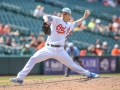 June 17, 2018: Baltimore Orioles relief pitcher Tanner Scott (66) delivers a pitch in the eighth inning during MLB action between the Miami Marlins and the Baltimore Orioles at Camden Yards in Baltimore, MD. Orioles defeat the Marlins 10 - 4.  Jonathan Huff/CSM