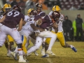 November 23, 2019: Virginia Tech Hokies quarterback Hendon Hooker (2) is forced to scramble during NCAA football action between the Pitt Panthers and the Virginia Tech Hokies at Lane Stadium in Blacksburg, VA. Jonathan Huff/CSM