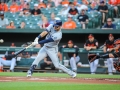 July 12, 2019: Tampa Bay Rays center fielder Kevin Kiermaier (39) hits for a double during MLB action between the Tampa Bay Rays and the Baltimore Orioles at Camden Yards in Baltimore, MD. Jonathan Huff/CSM