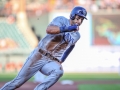 July 12, 2019: Tampa Bay Rays center fielder Kevin Kiermaier (39) rounds third base during MLB action between the Tampa Bay Rays and the Baltimore Orioles at Camden Yards in Baltimore, MD. Jonathan Huff/CSM