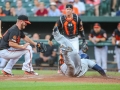 July 12, 2019: Tampa Bay Rays third baseman Yandy Diaz (2) dives into home safe during MLB action between the Tampa Bay Rays and the Baltimore Orioles at Camden Yards in Baltimore, MD. Jonathan Huff/CSM