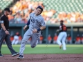 July 12, 2019: Tampa Bay Rays catcher Travis d'Arnaud (37) rounds second base during MLB action between the Tampa Bay Rays and the Baltimore Orioles at Camden Yards in Baltimore, MD. Jonathan Huff/CSM
