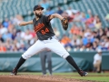 July 12, 2019: Baltimore Orioles starting pitcher Gabriel Ynoa (64) delivers a pitch during MLB action between the Tampa Bay Rays and the Baltimore Orioles at Camden Yards in Baltimore, MD. Jonathan Huff/CSM
