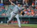 July 12, 2019: Tampa Bay Rays relief pitcher Yonny Chirinos (72) delivers a pitch during MLB action between the Tampa Bay Rays and the Baltimore Orioles at Camden Yards in Baltimore, MD. Jonathan Huff/CSM