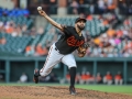 July 12, 2019: Baltimore Orioles starting pitcher Gabriel Ynoa (64) delivers a pitch during MLB action between the Tampa Bay Rays and the Baltimore Orioles at Camden Yards in Baltimore, MD. Jonathan Huff/CSM
