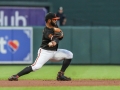 July 12, 2019: Baltimore Orioles second baseman Jonathan Villar (2) throws to second to get the first out of a double play during MLB action between the Tampa Bay Rays and the Baltimore Orioles at Camden Yards in Baltimore, MD. Jonathan Huff/CSM
