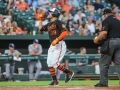 July 12, 2019: Baltimore Orioles first baseman Renato Nunez (39) celebrates his solo home during MLB action between the Tampa Bay Rays and the Baltimore Orioles at Camden Yards in Baltimore, MD. Jonathan Huff/CSM