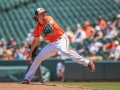 July 13, 2019: Baltimore Orioles relief pitcher Jimmy Yacabonis (31) delivers a pitch in the second inning of the first game of a double header between the Tampa Bay Rays and the Baltimore Orioles at Camden Yards in Baltimore, MD. Jonathan Huff/CSM