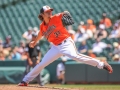 July 13, 2019: Baltimore Orioles relief pitcher Jimmy Yacabonis (31) delivers a pitch in the second inning of the first game of a double header between the Tampa Bay Rays and the Baltimore Orioles at Camden Yards in Baltimore, MD. Jonathan Huff/CSM