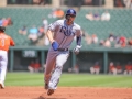 July 13, 2019: Tampa Bay Rays center fielder Austin Meadows (17) rounds second base during the first game of a double header between the Tampa Bay Rays and the Baltimore Orioles at Camden Yards in Baltimore, MD. Jonathan Huff/CSM