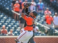July 13, 2019: Baltimore Orioles catcher Pedro Severino (28) catches the final out of the game during the first game of a double header between the Tampa Bay Rays and the Baltimore Orioles at Camden Yards in Baltimore, MD. Orioles defeat the Rays 2-1. Jonathan Huff/CSM