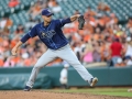 July 13, 2019: Tampa Bay Rays starting pitcher Charlie Morton (50) delivers a pitch in the second game of a double header between the Tampa Bay Rays and the Baltimore Orioles at Camden Yards in Baltimore, MD. Jonathan Huff/CSM